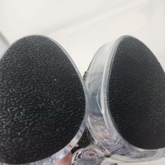 New Ellie Black & Clear Platform Heels Sandals Party Clubcore Shoes Size 5 - Picture 8 of 10